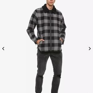 Hot Topic Plaid Zip-Up Jacket with Cozy Collar
